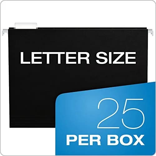 Pendaflex Recycled Hanging Folders Letter Size | Black 1/5 Cut, Pack of 10 thumbnail 6