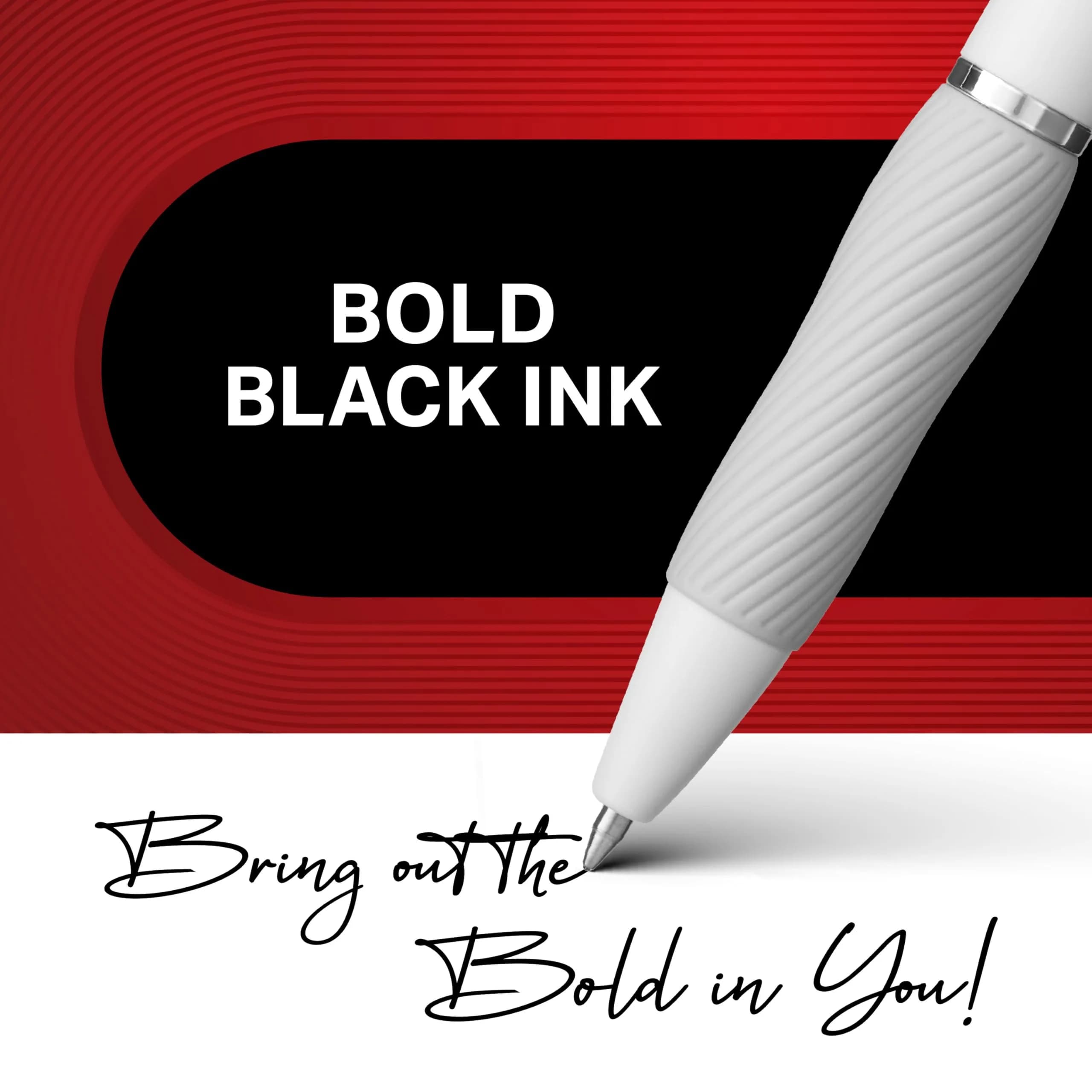SHARPIE S-Gel Gel Pens, Pearl White Body, Black Ink, Medium Point (0.7mm), Pack of 144 | Smooth Ink Flow for Students & Office - view 3