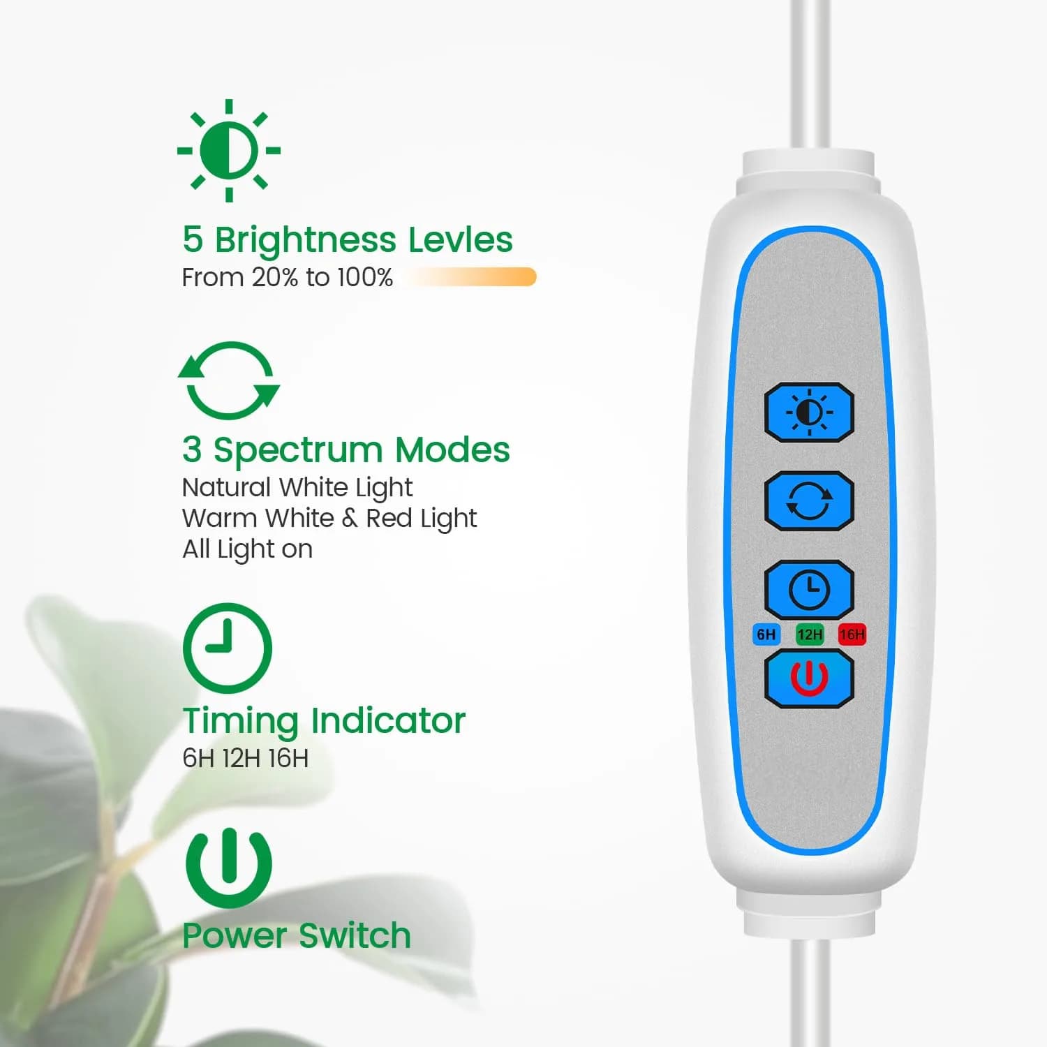 Garpsen Full Spectrum LED Grow Light with Gooseneck, 2-Pack, 65cm (25.6") Height | For Large Indoor Plants - view 6