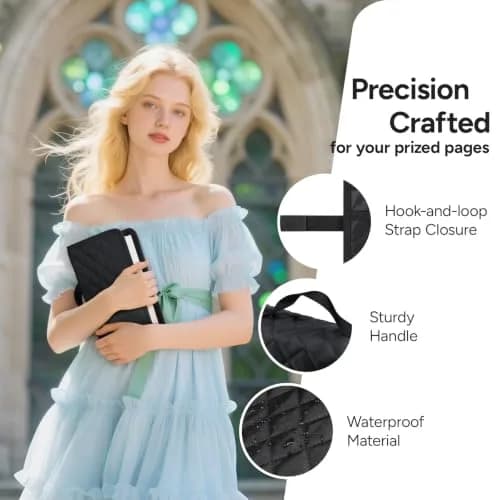 BellaHold Adjustable Bible Cover with 75 Bible Tabs - Black XS | Waterproof Quilted Fabric Case thumbnail 5