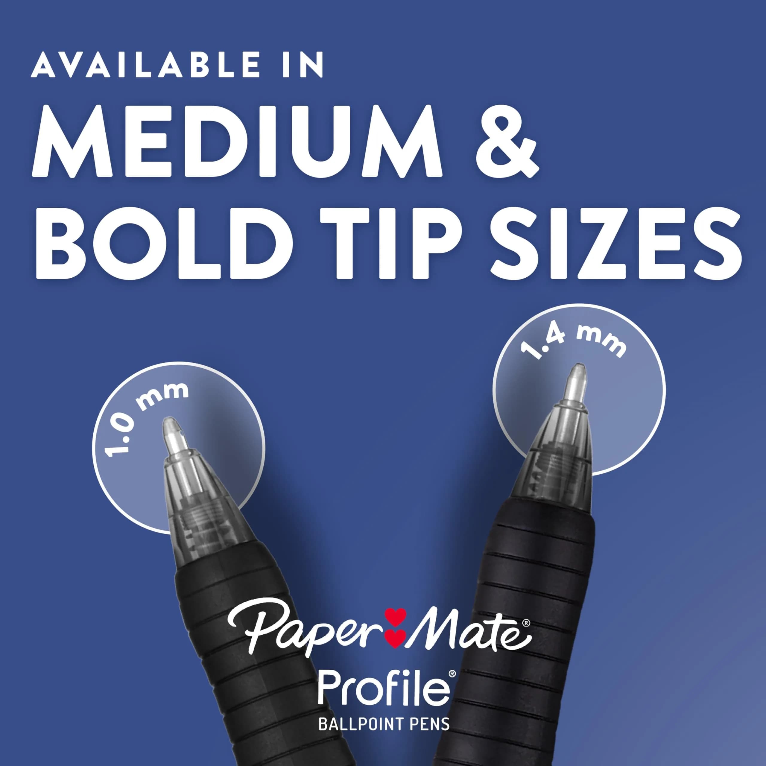 Paper Mate Profile Retractable Ballpoint Pens, Bold (1.4mm) Point, Purple Ink, 12 Count Pack - view 7