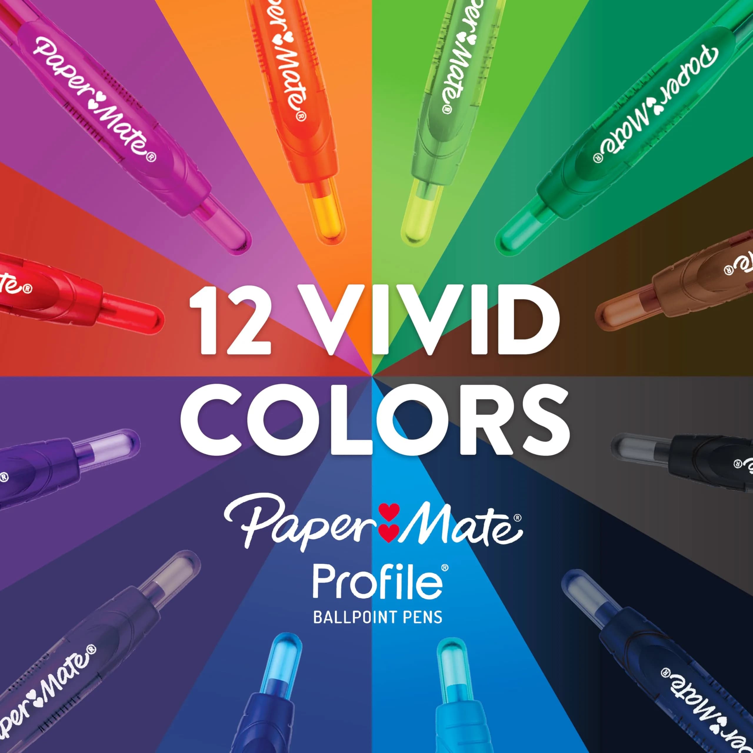 Paper Mate Profile Retractable Ballpoint Pens Bold Red 1.4mm Tip (12 Count) | Smooth Ink Flow for Confident Writing - view 6