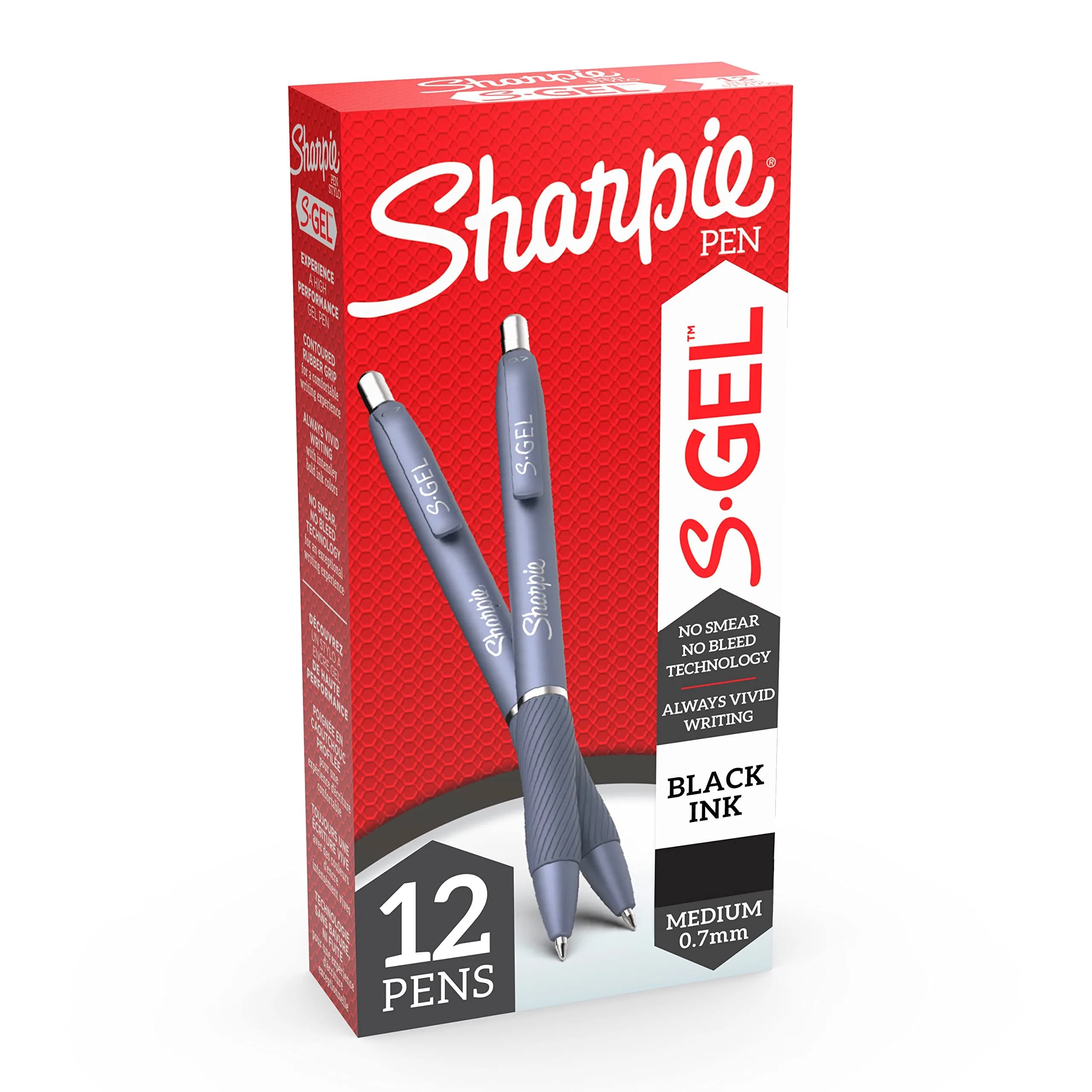 SHARPIE S-Gel Frost Blue Gel Pens, Medium Point (0.7mm), Black Ink - Pack of 12 - view 2