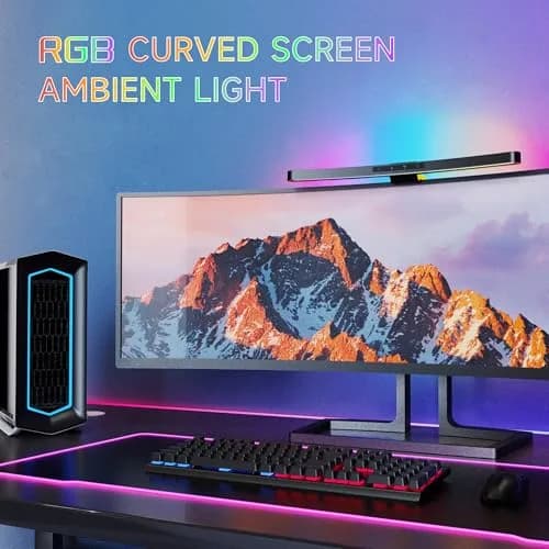 ONWAY Curved Monitor Light Bar with RGB Backlight, Wireless Remote Control, 17.91 inch (45.5 cm) | Eye-Care Lamp for Gaming & Office thumbnail 5