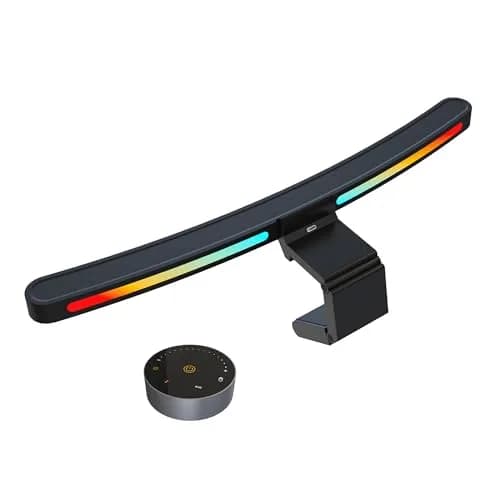 ONWAY Curved Monitor Light Bar with RGB Backlight, Wireless Remote Control, 17.91 inch (45.5 cm) | Eye-Care Lamp for Gaming & Office thumbnail 1