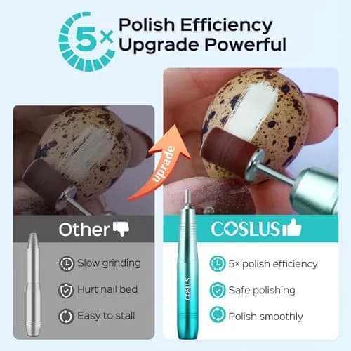COSLUS C40 Electric Nail Drill Professional Gradient Blue | Precise Dial Speed Control, 6-Bit Kit thumbnail 2