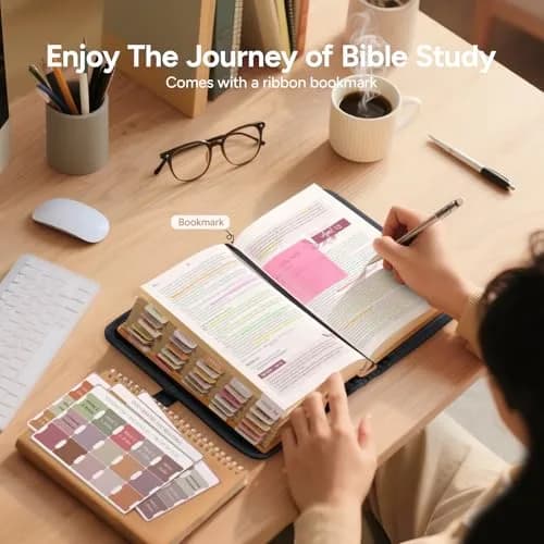 BellaHold Adjustable Bible Cover with 75 Bible Tabs - Black, Size S (21.5 cm x 28.3 cm x 2.2 cm) thumbnail 6