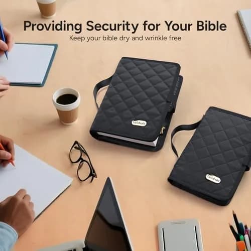 BellaHold Adjustable Bible Cover with 75 Bible Tabs - Black, Size S (21.5 cm x 28.3 cm x 2.2 cm) thumbnail 7