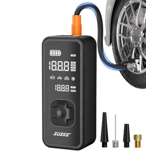 ZUZEE Portable Tire Inflator Air Compressor 150PSI | 4X Faster Inflation, Digital Pressure Gauge, LED Light thumbnail 1