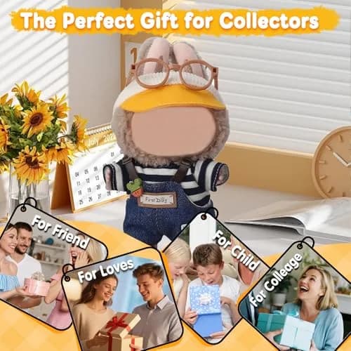 Eyancotoi 17cm Doll Clothes Set with Hat, Glasses, Top, Pants & Shoes | Style 1 (1-Pack) thumbnail 4