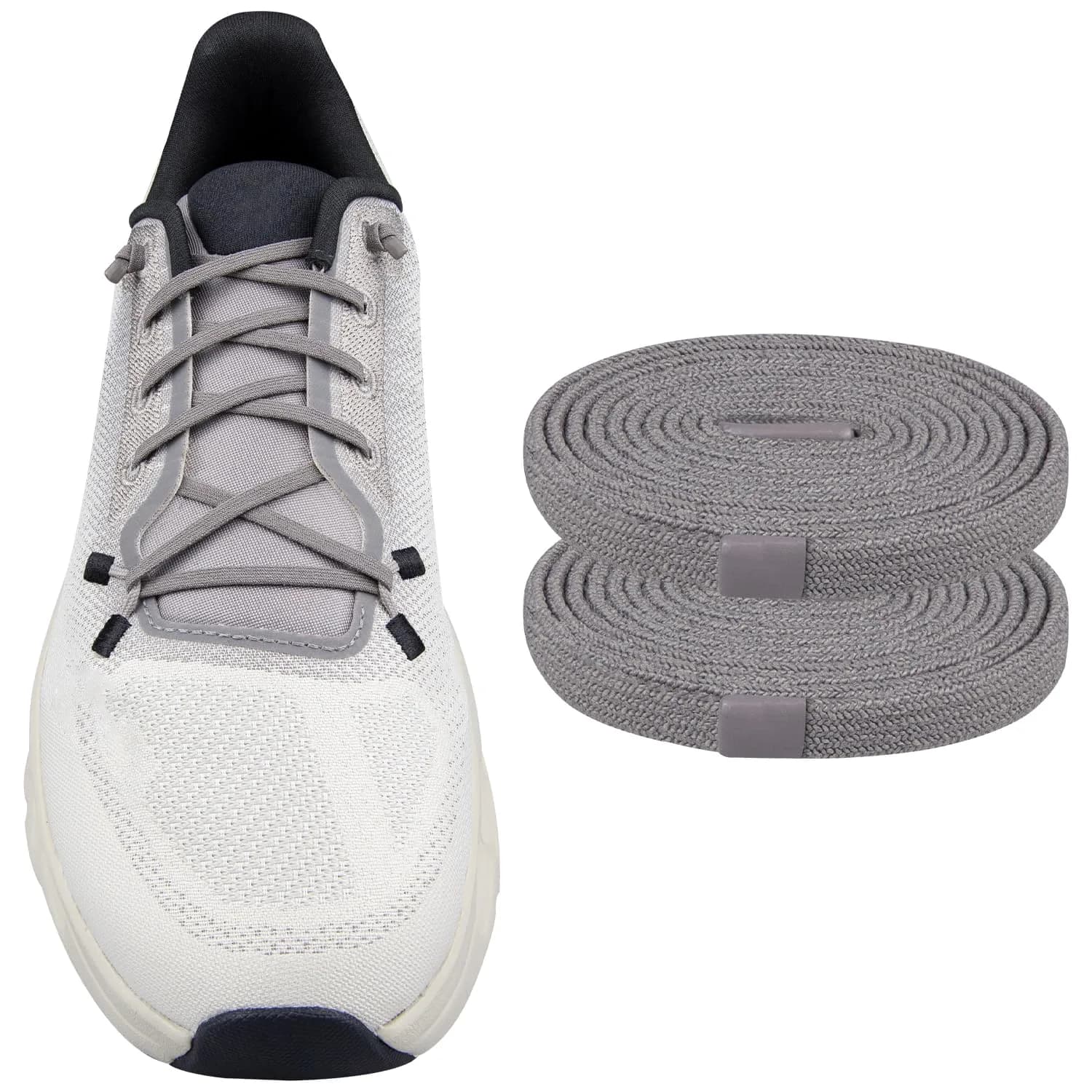 Endoto Flat Elastic Shoelaces for ON Cloudtilt Shoes, 66cm (26 Inch) Rock Solid | No-Tie Secure Fit