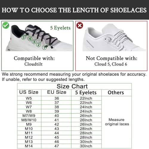 Endoto Flat Elastic Shoelaces for ON Cloudtilt Shoes, 66cm (26 Inch) Rock Solid | No-Tie Secure Fit thumbnail 2