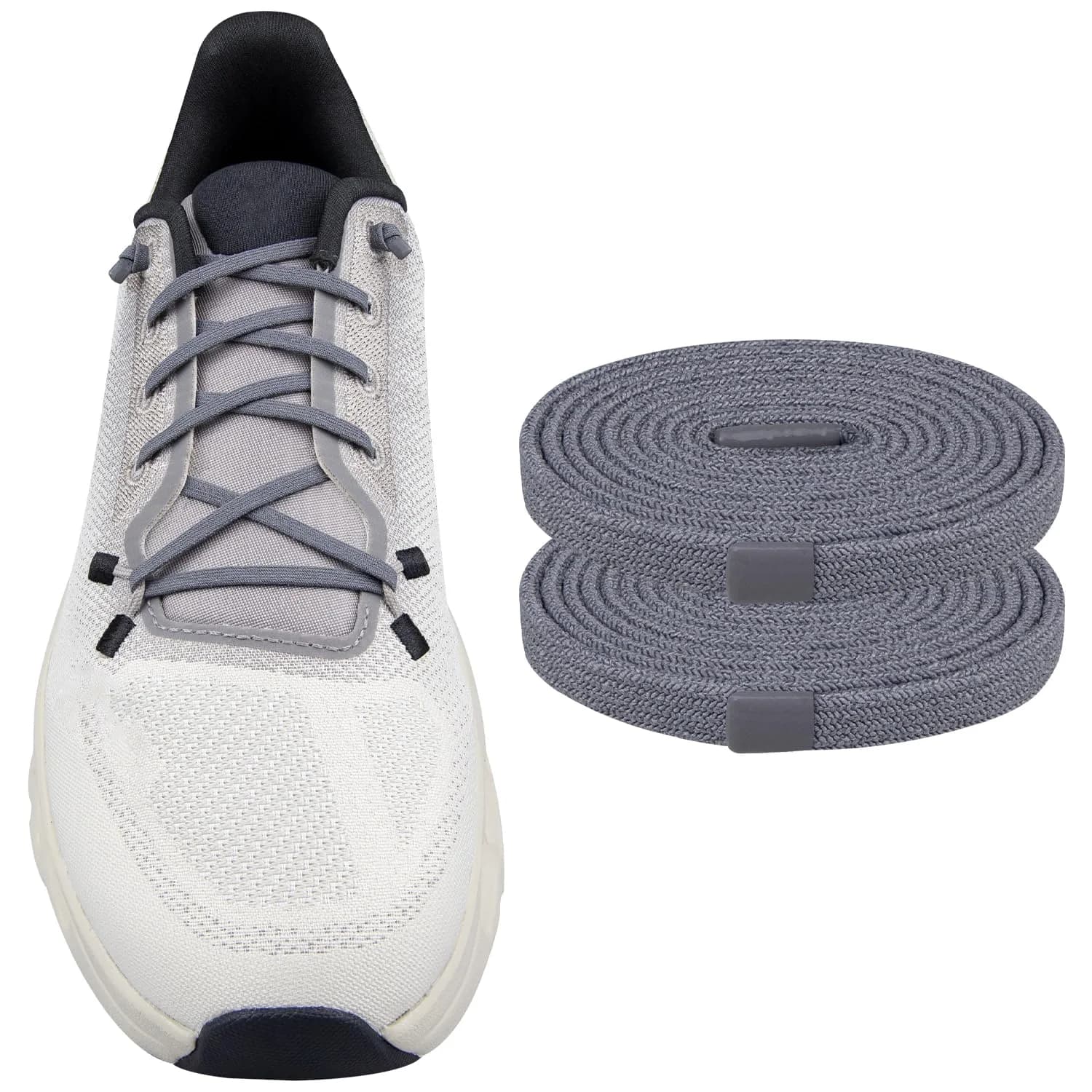 Endoto Dark Gray Elastic Shoelaces for ON Cloudtilt Shoes, 61cm (24 Inch) | No-Tie Secure Fit — Dark Gray
