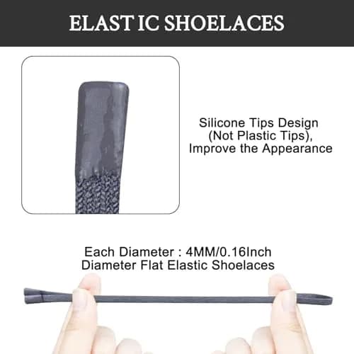 Endoto Dark Gray Elastic Shoelaces for ON Cloudtilt Shoes, 61cm (24 Inch) | No-Tie Secure Fit thumbnail 3