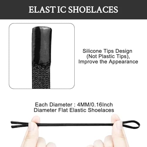 Endoto Shoelaces for On Cloudtilt 26Inch Black | Elastic, Adjustable, Silicone-Sealed thumbnail 3