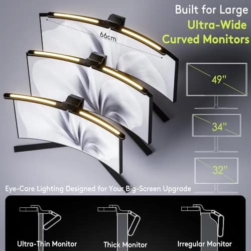 Quntis Curved Monitor Light Bar for 34"+ Ultrawide | Eye-Care Glare-Free Desk Light thumbnail 4