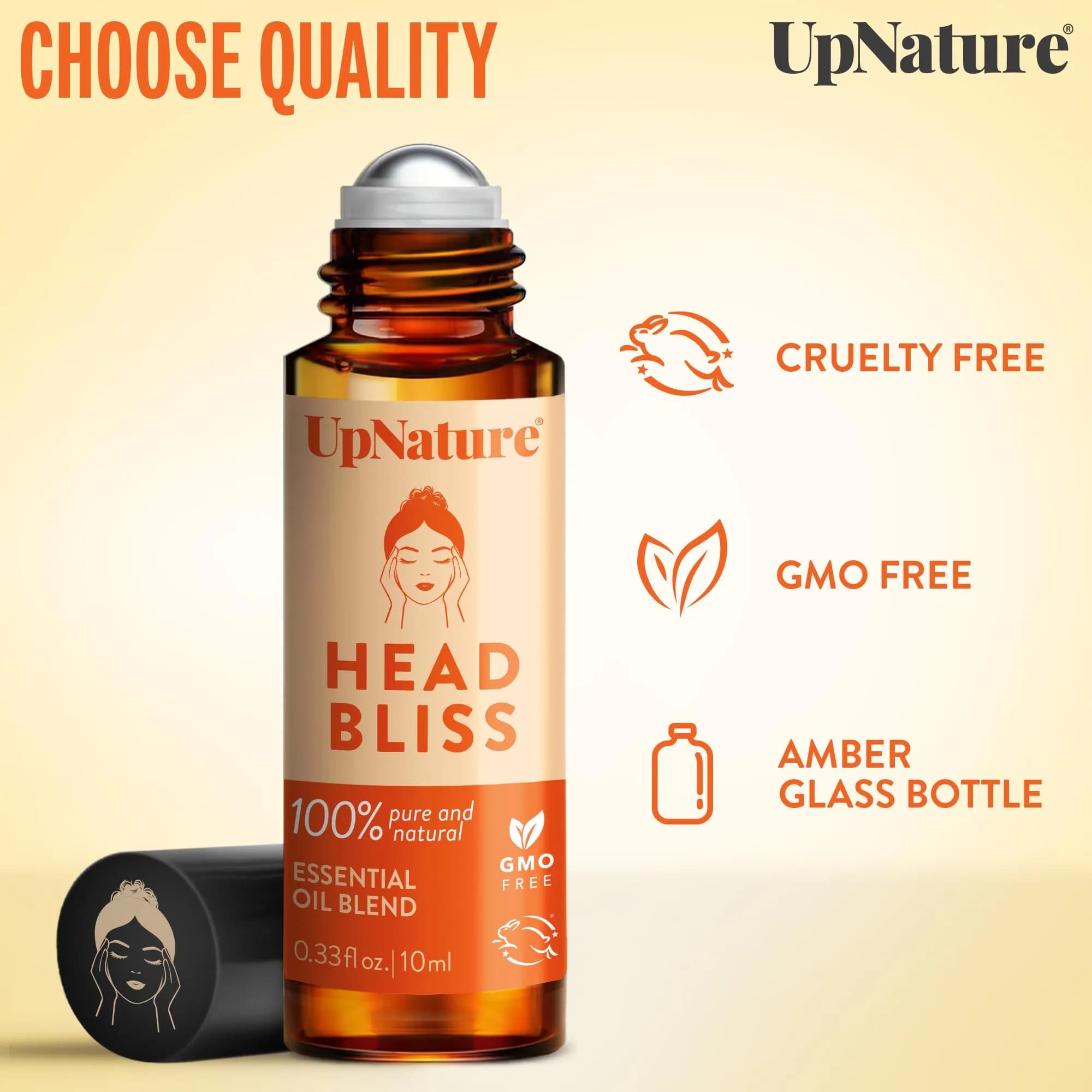 UpNature Head Bliss Essential Oil Roll On Stick 10ml (0.33 Fl Oz) | Soothing Cooling Comfort for Tension Headaches - view 6