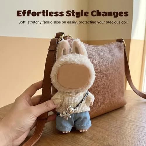 Eyancotoi 17cm Doll Clothes Set (Sweater, Jeans, Pants) | Style 4, 3-Piece Outfit for 17cm Dolls thumbnail 5