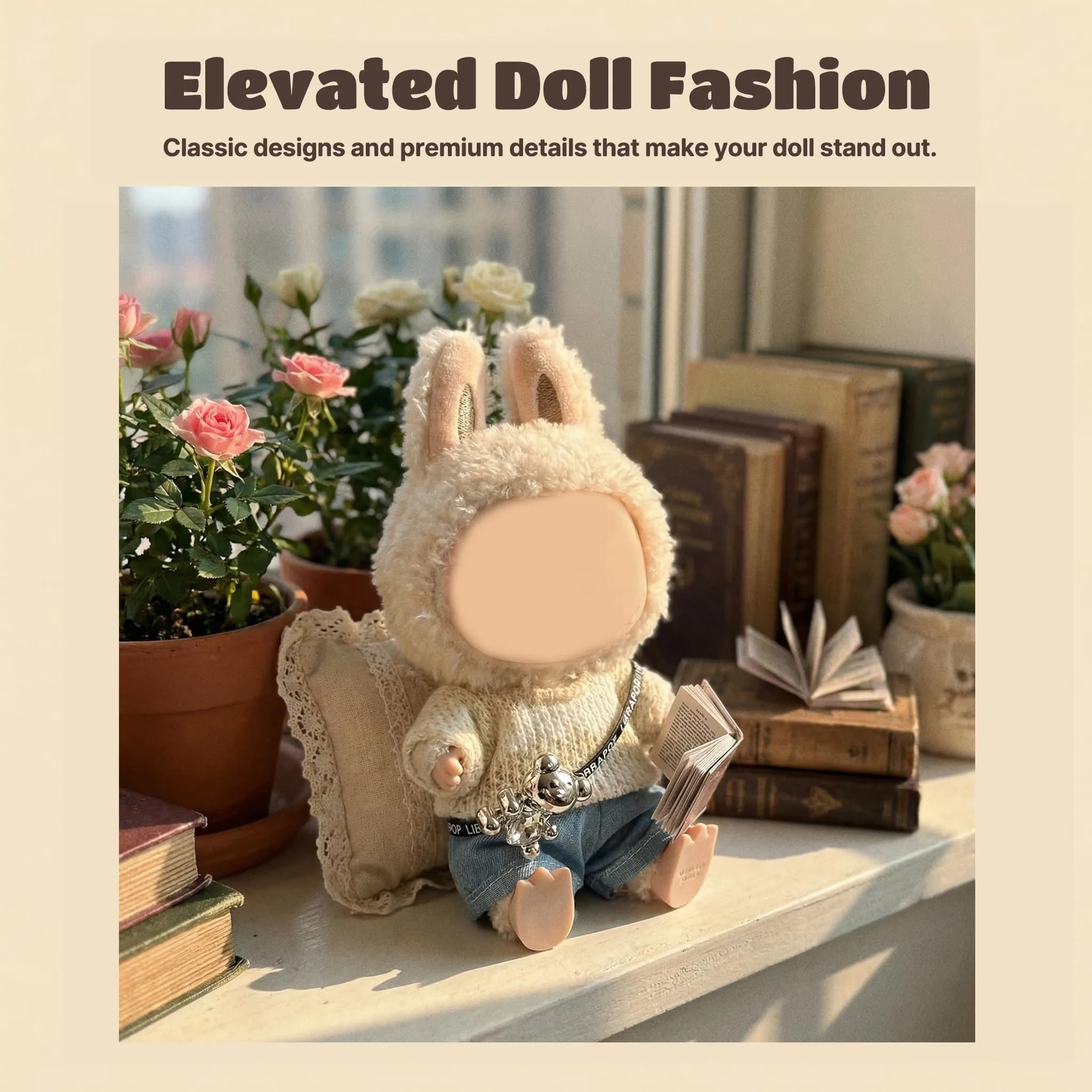 Eyancotoi 17cm Doll Clothes Set (Sweater, Jeans, Pants) | Style 4, 3-Piece Outfit for 17cm Dolls - view 7