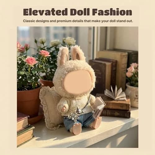 Eyancotoi 17cm Doll Clothes Set (Sweater, Jeans, Pants) | Style 4, 3-Piece Outfit for 17cm Dolls thumbnail 7