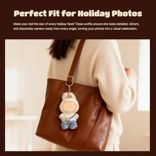Eyancotoi 17cm Doll Clothes Set (Sweater, Jeans, Pants) | Style 4, 3-Piece Outfit for 17cm Dolls thumbnail 2