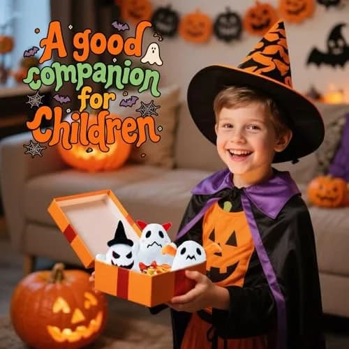 Rdogeia 18PCS Halloween Ghost Plush Toy Set | Bulk Goodie Bag Fillers for Kids thumbnail 4