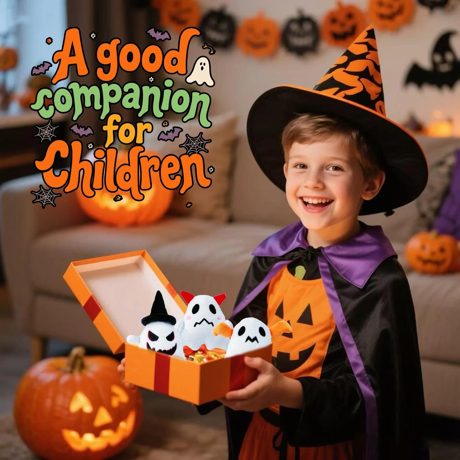 Rdogeia 18PCS Halloween Ghost Plush Toy Set | Bulk Goodie Bag Fillers for Kids thumbnail 4