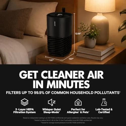 PuroAir 130i Smart HEPA Air Purifier for Bedroom & Home | 750 sq ft Coverage, Wi-Fi Control, Quiet 22dB thumbnail 2