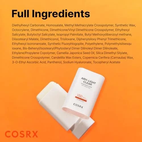 COSRX Airy-Light Clear Sunscreen Stick SPF 50 0.67 oz | Broad Spectrum UV Protection, Matte Finish, No White Cast thumbnail 8