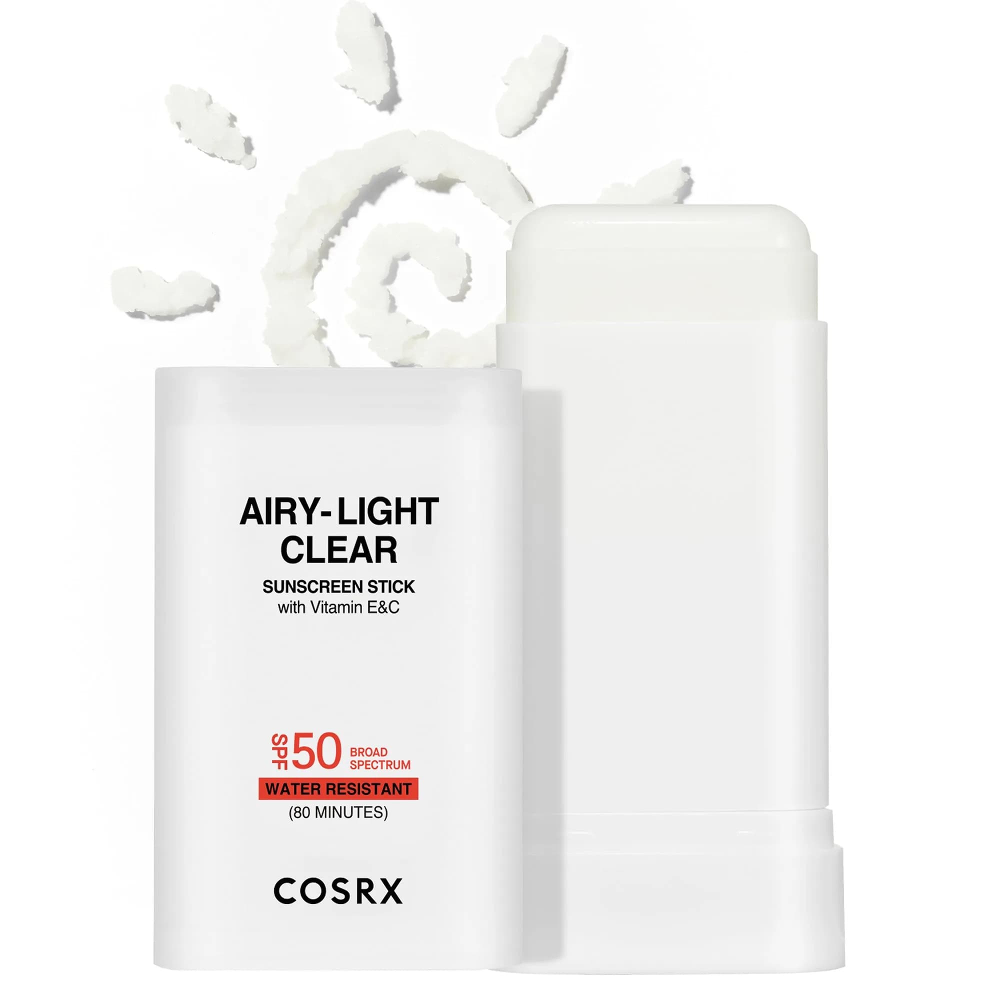 COSRX Airy-Light Clear Sunscreen Stick SPF 50 0.67 oz | Broad Spectrum UV Protection, Matte Finish, No White Cast - main product image