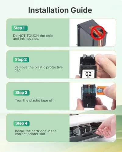SHEENGO 62XL Ink Cartridges Black and Color | High Yield for HP Envy & OfficeJet Series thumbnail 6