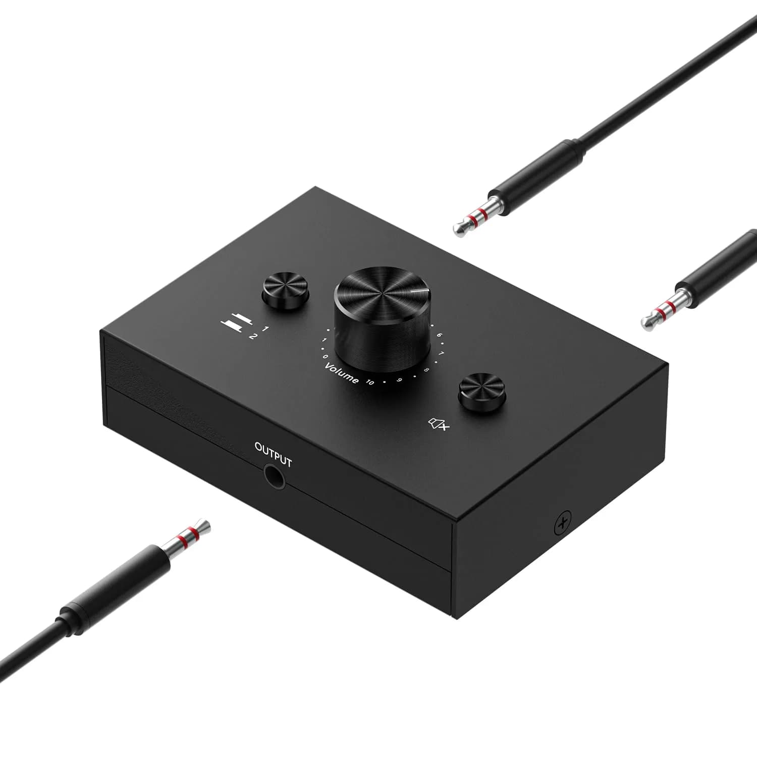 Y.D.F 3.5mm Stereo Audio Switch (2 in 1 Out) Passive Selector for PC Phone Laptop — Black
