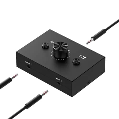 Y.D.F 3.5mm Stereo Audio Switch (2 in 1 Out) Passive Selector for PC Phone Laptop thumbnail 2