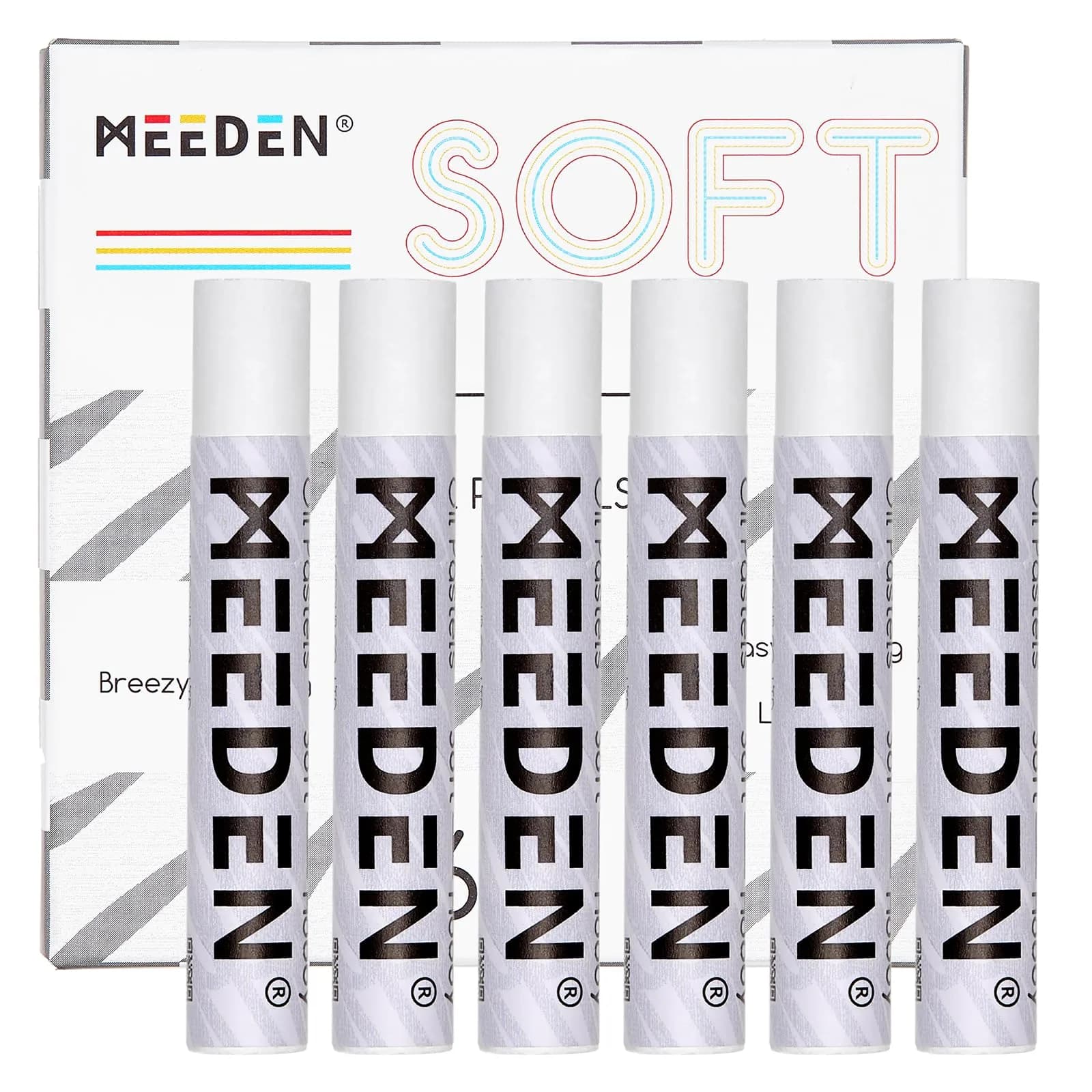 MEEDEN Soft White Oil Pastels 6 Pcs (6 Count) | Versatile Base Color for Artists & Beginners — 6 White Colors