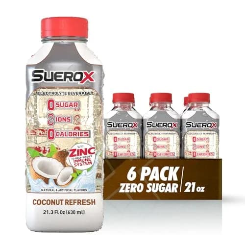 SueroX Sugar Free Electrolyte Drink, Coconut Refresh, 21.3 Fl Oz | Zero Sugar Hydration & Recovery thumbnail 1