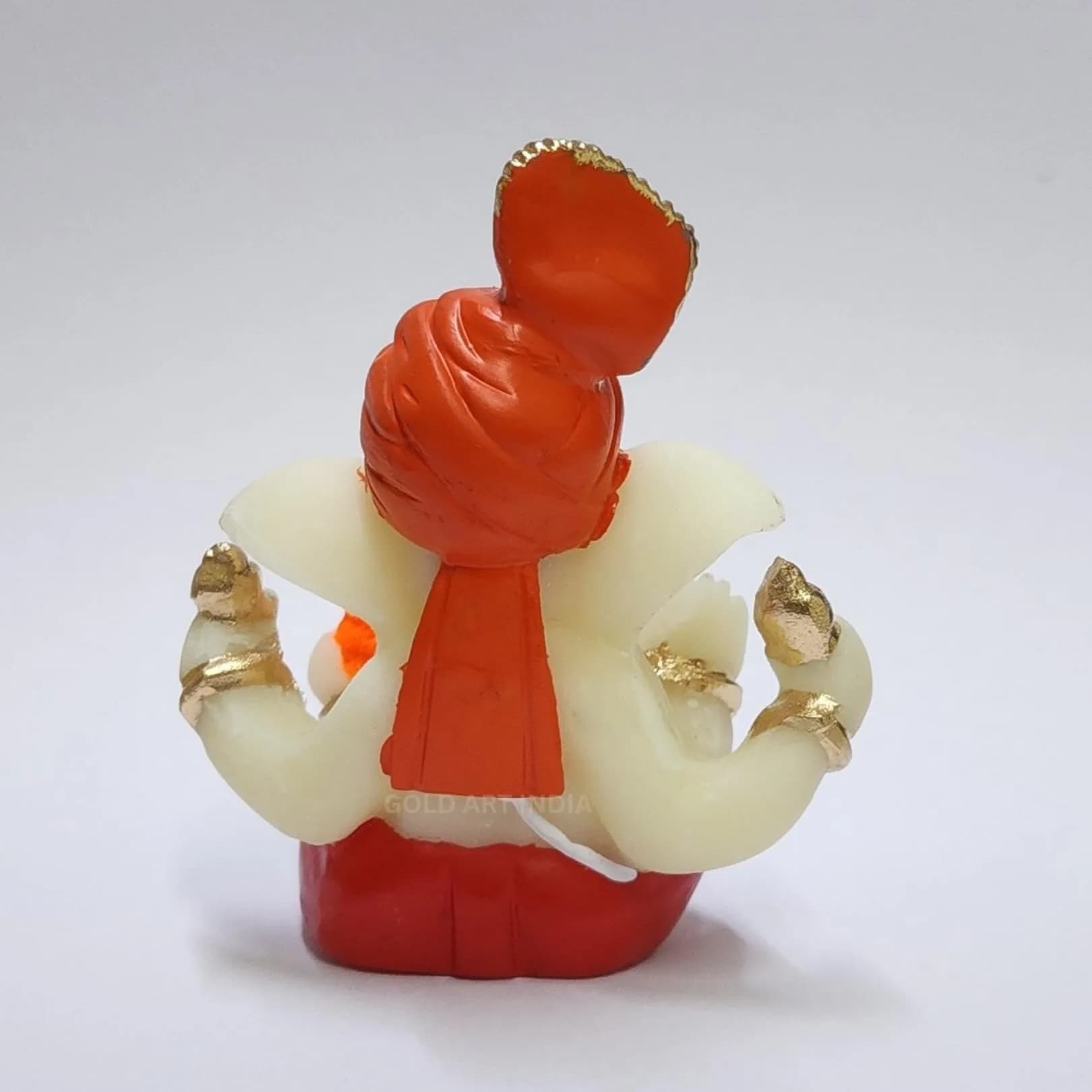 Gold Art India Lord Ganesha Idol 7.6 cm (3 x 3 x 2 inches) | Traditional Religious Polyresin Sculpture - view 5