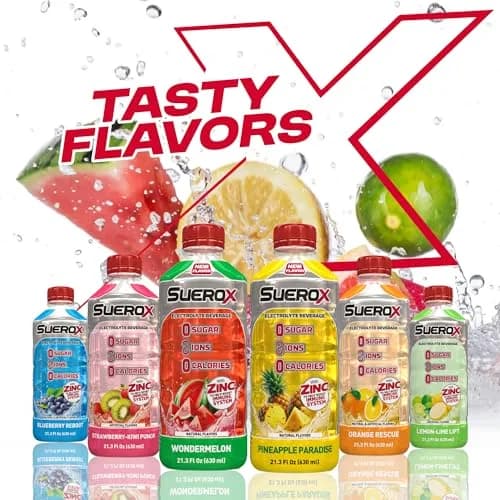 SueroX Sugar Free Electrolyte Drink Strawberry-Kiwi 21.3 Fl Oz | Zero Sugar & Electrolytes for Hydration thumbnail 8