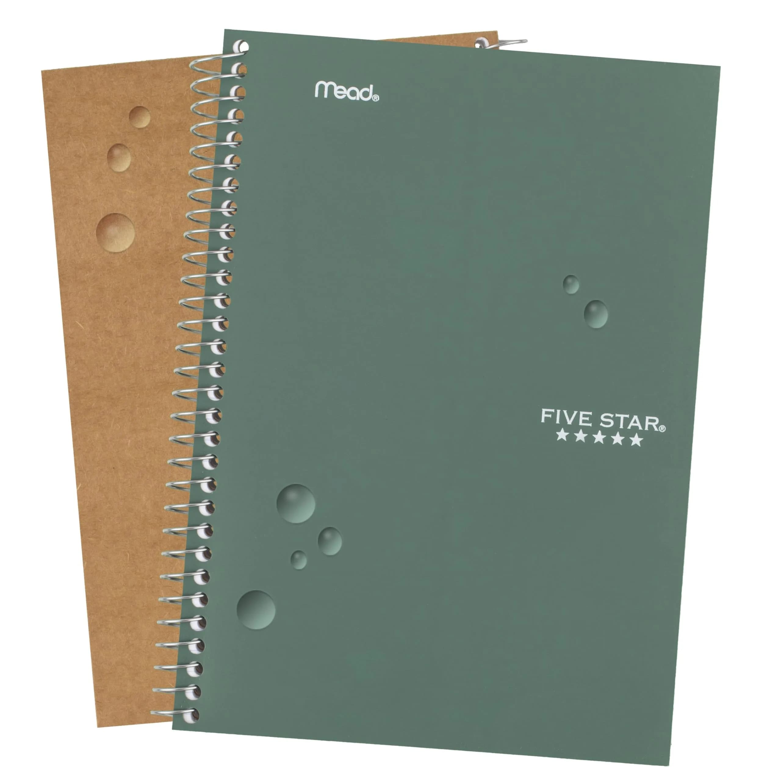 Five Star Spiral Notebook 2 Subject 6" x 9-1/2" 80 Sheets | Water Resistant Cover Seaglass Green (Pack of 12) - view 4