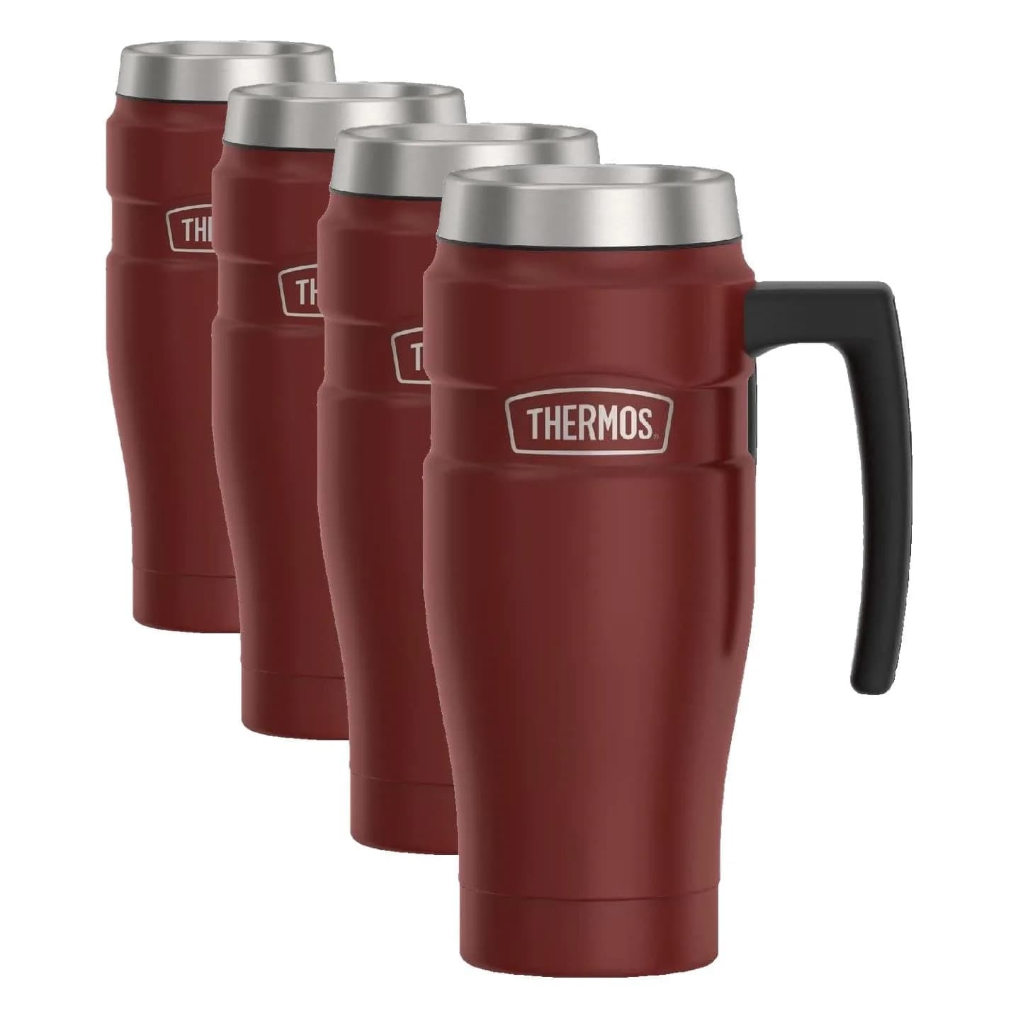 THERMOS Stainless King 16oz Travel Tumbler - Rustic Red, Pack of 4 - main product image
