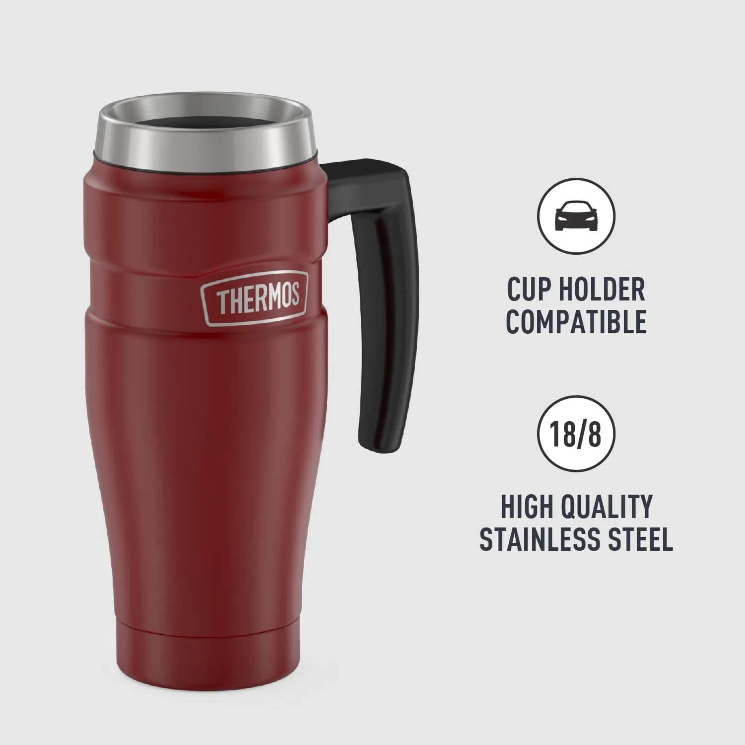 THERMOS Stainless King 16oz Travel Tumbler - Rustic Red, Pack of 4 - view 4