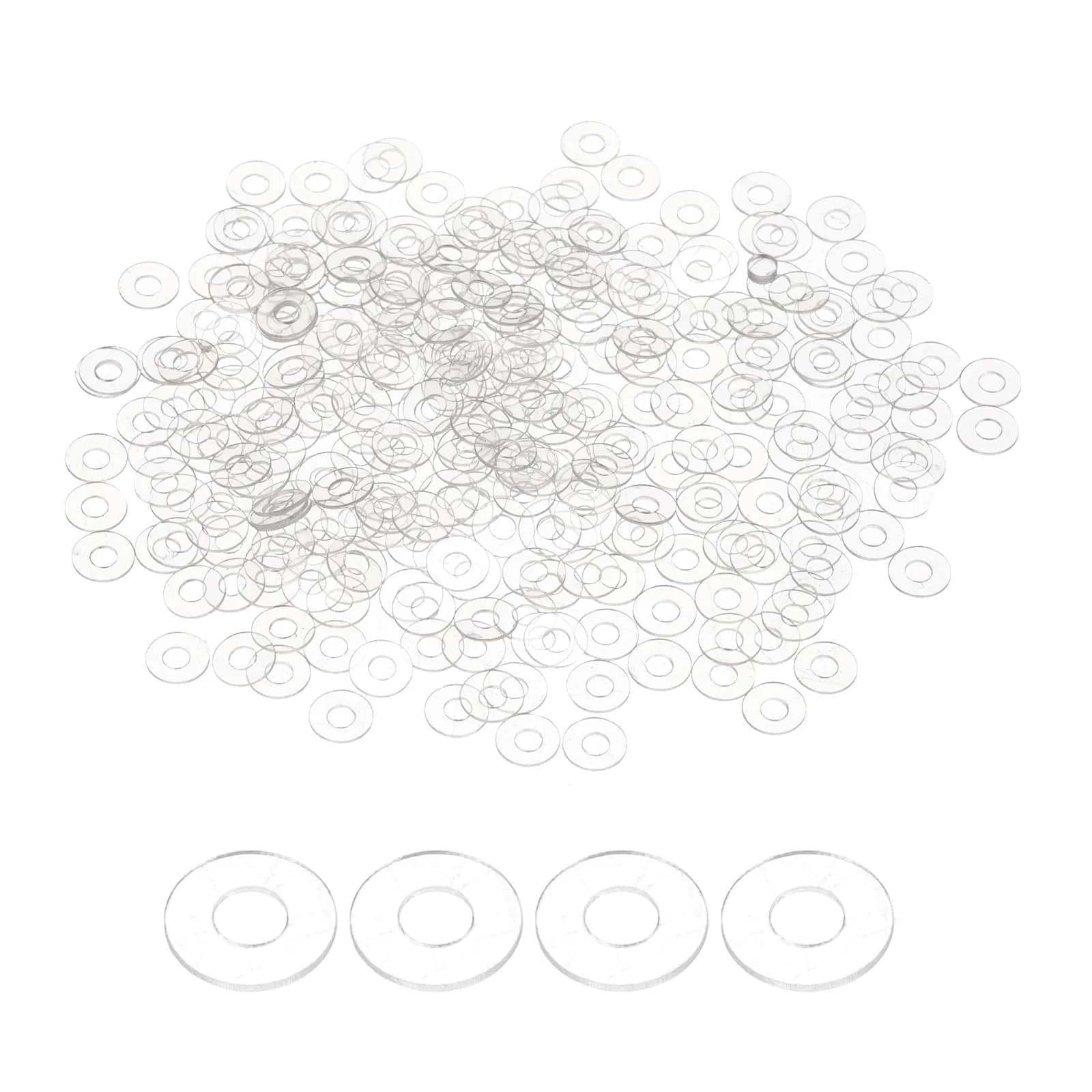 HARFINGTON M1.7 PVC Flat Washers 300pcs 1.7mm ID 5mm OD 0.3mm Thick | Sealing Gasket Ring Spacer Metric Round Washers - main product image