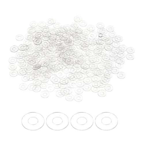HARFINGTON M1.7 PVC Flat Washers 300pcs 1.7mm ID 5mm OD 0.3mm Thick | Sealing Gasket Ring Spacer Metric Round Washers thumbnail 1