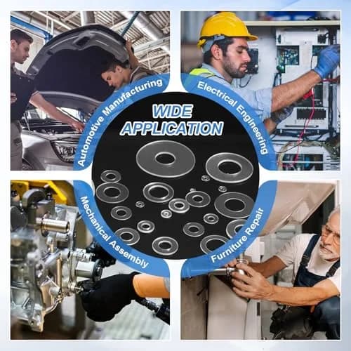 HARFINGTON M1.7 PVC Flat Washers 300pcs 1.7mm ID 5mm OD 0.3mm Thick | Sealing Gasket Ring Spacer Metric Round Washers thumbnail 7