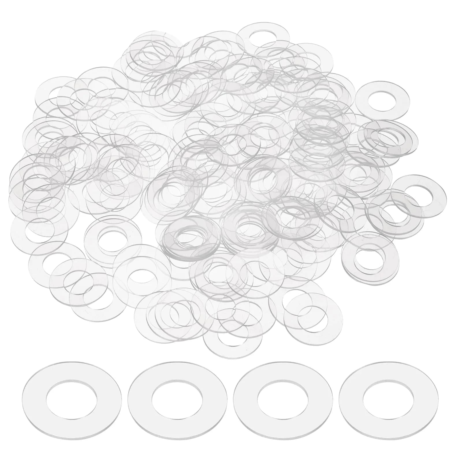 HARFINGTON M12 PVC Flat Washers 150pcs 12mm ID x 20mm OD x 1mm Thick | Sealing Gasket for Plumbing & Doors - main product image