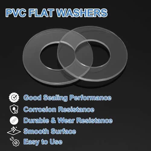 HARFINGTON M12 PVC Flat Washers 150pcs 12mm ID x 20mm OD x 1mm Thick | Sealing Gasket for Plumbing & Doors thumbnail 3