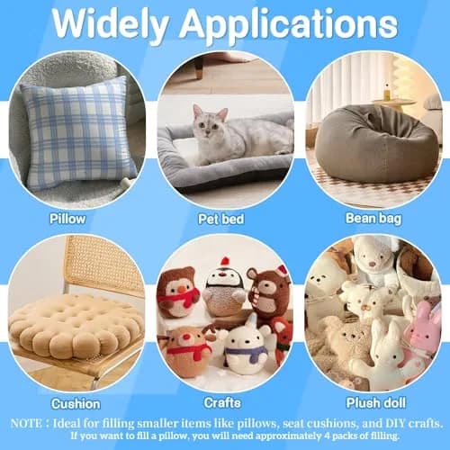 RAINFLOW Shredded Memory Foam Filling 200g (7.05 oz) | Soft, Body-Conforming Refill for Pillows & Bean Bags thumbnail 6