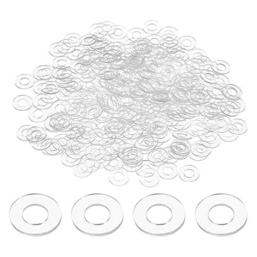 HARFINGTON M6 PVC Flat Washers 6mm ID 10mm OD 1mm Thick | 300-Piece Sealing Gasket Set thumbnail 1