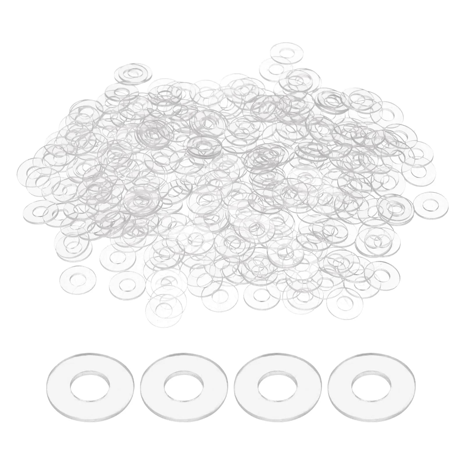 HARFINGTON M3 PVC Flat Washers 3mm ID 8mm OD 0.3mm Thick | 300-Pack Sealing Gasket Rings - main product image