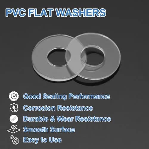 HARFINGTON M3 PVC Flat Washers 3mm ID 8mm OD 0.3mm Thick | 300-Pack Sealing Gasket Rings thumbnail 3
