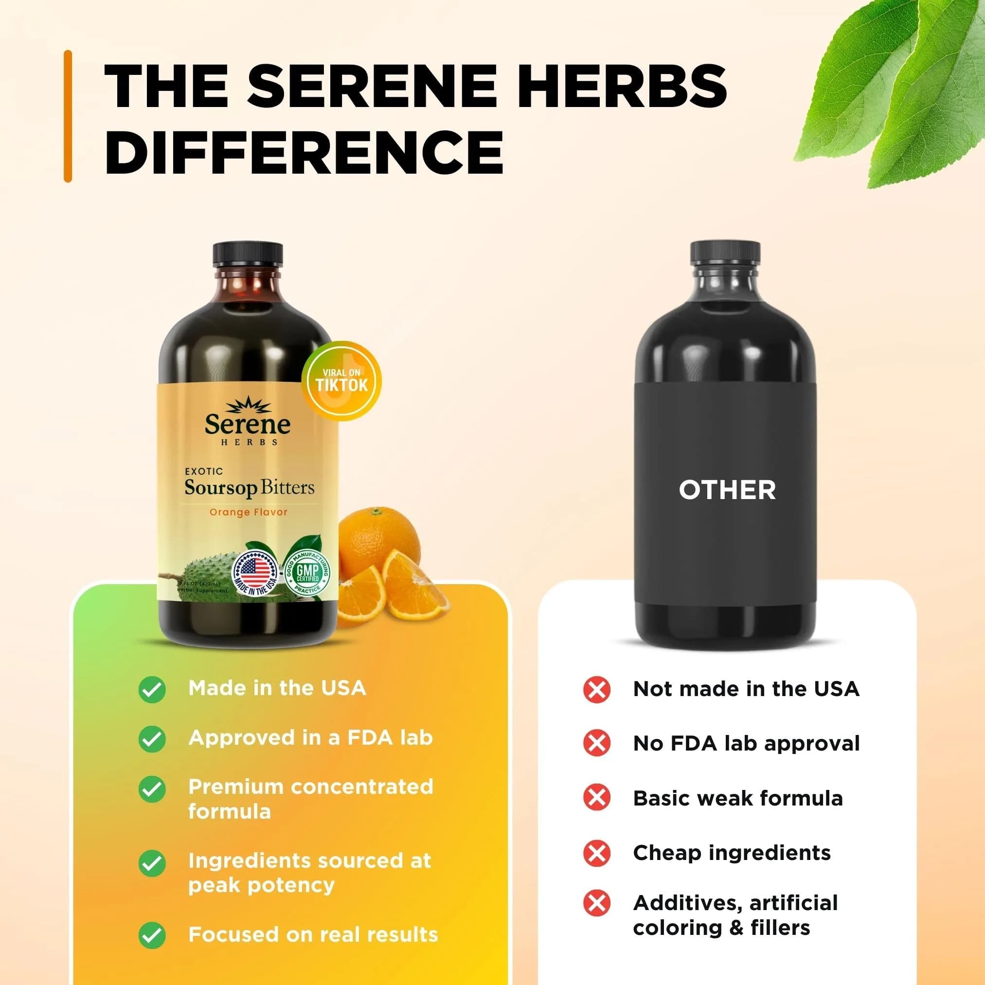 Serene Herbs Soursop Bitters Liquid - Orange Flavour, 16 Fl Oz (Pack of 1) | Gut Cleanse & Detox Support - view 5
